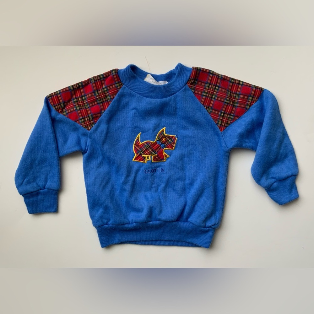 Vintage Blue Kids Scottish Sweatshirt